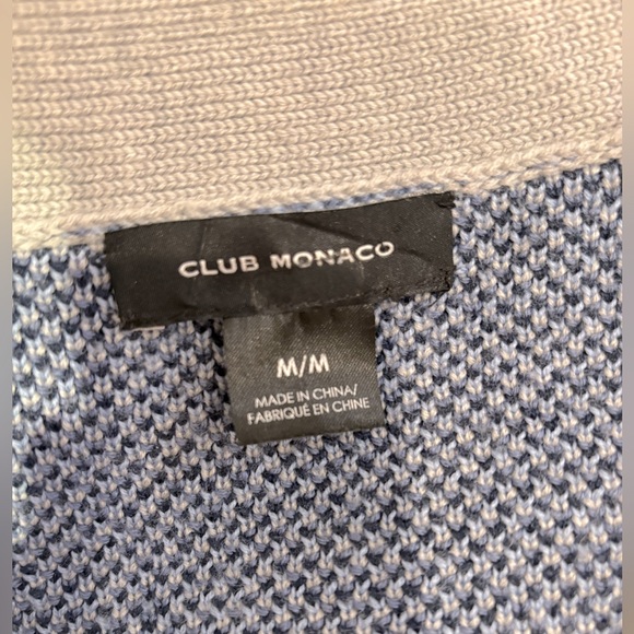 Club Monaco 100% wool blue grey floral cardigan - Picture 8 of 9